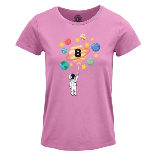 T-shirt col rond astronaute 8 ans anniversaire espace planète galaxie