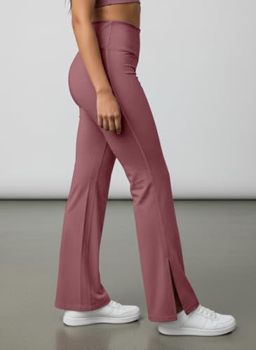Image of Mehrang High Waist Wide Leg with Side Slit || Stretchable Tights || Highwaist Sports Fitness Activewear Yoga Pants for Women