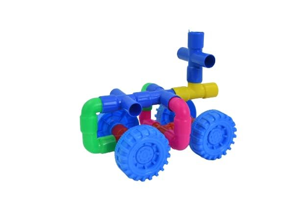 Image of Pipe Building Blocks for Kids 75 pcs,Fun Puzzle Game for Boys and Girls, Skill Development Educational and Learning Toy,Preschool Classroom Game, BPA Free Non Toxic Durable Multicolour, Best Gift