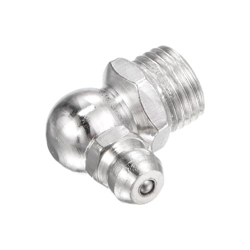 Image of uxcell Nickel-Plated Iron 90 Degree Grease Fitting M10 x 1mm Thread Hydraulic Grease Fitting Accessories, 40Pcs