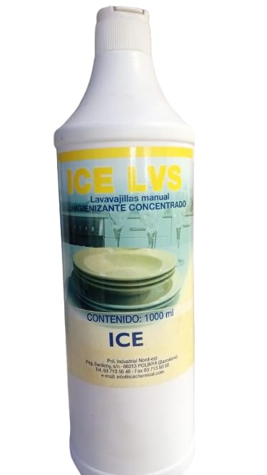 BALSAT ICE LVS Lavavajillas Manual Higienizante Concentrado - 1L, Eficaz Contra Grasa y Bacterias, Fórmula Alta Concentración, Ideal para Uso Profesional en Cocina y Restaurantes