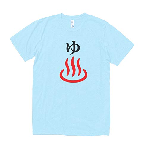 おもしろ Tシャツ 半袖 温泉マーク ゆ 5 ライトブルー (L)のサムネイル