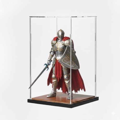 Image of RAPAL 7 x7 x 11 inch Display Case for Collectibles SELF Assemble Clear Acrylic Display Box with Wooden Base Alternative Glass Case for Display Action Figures Home Storage