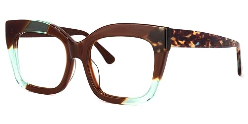 Image of VOOGLAM Stylish Rectangle Blue Light Blocking Glasses for Women Anti Eyestrain UV Eyewear Terrie