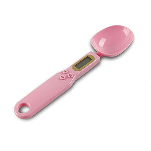 Electronic Food Spoon Scale 500g/0.1g Weighing for Grams and OZ, Digital Kitchen Scale with Handle Grip and Spout for Coffee Power, Pills, Tea, Flour, Oil, Baking?Pink?