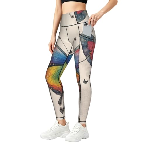 Leggings de moda perfectos para gimnasio y fitness activos con estampado colorido