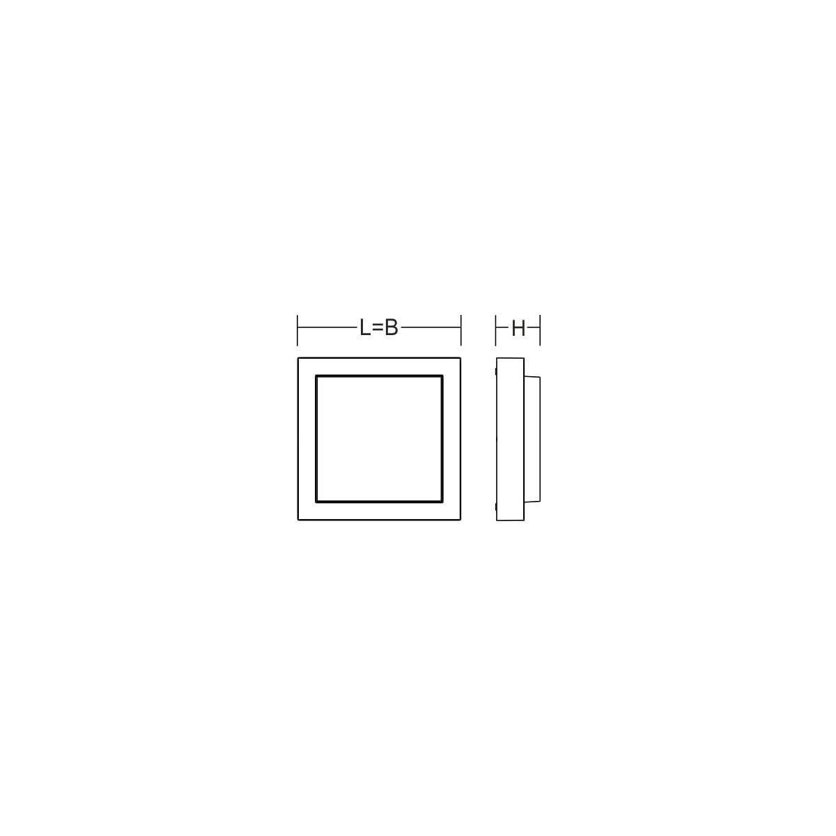 RZB Wand- und Deckenleuchte Cadero quadra, LED, 12W, 3000K, IP65, silber metallic (581637.004)