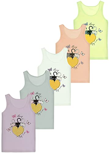 ® 5 Pack Girls Cotton Undershirts Underwear Tank Top 2-15 Years