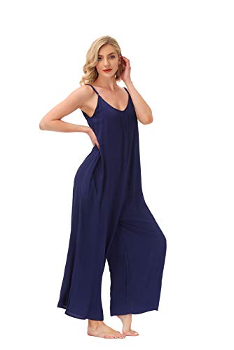 Image of BUENOS NINOS Women's V Neck Floral Maxi Dress Boho Printed Adjustable Spaghetti Strap Ethnic Beach Long Dress with Pockets
