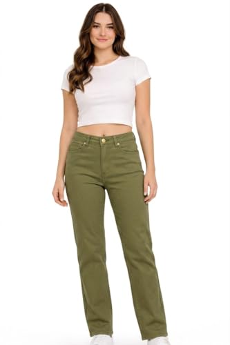Image of Women Jeans Wide Leg High Waist Straight Fit Casual Pants - Everyday Comfort & Trend Style