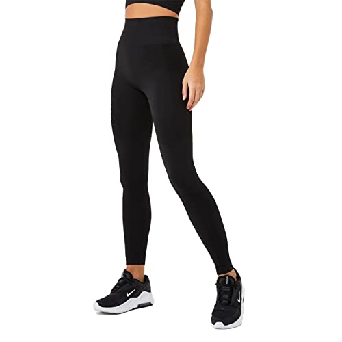 Everlast Femmes Super High Waisted Racer Leggings Pantalon, Noir, 12 (M)