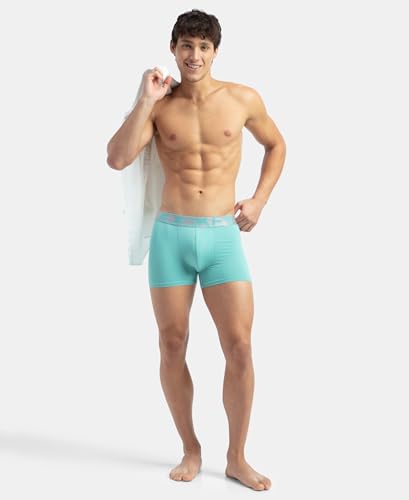 Image of Jockey IC28 Men's Tactel Microfiber Elastane Stretch Solid Trunk with Moisture Move Treatment