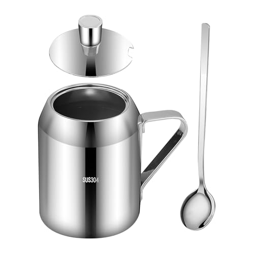 Genérico Botes Para Encimera De Cocina,Organizador De Especias De 500ml Con Tapa Y Cuchara | Tarro Soporte de Sal de Cocina,Para Sal Té Caramelos Ghee Cereales Frutos Secos Dormitorio Despensa