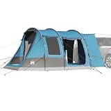 Kaloriko Tenda da campeggio per 2 persone, blu, impermeabile, con rivestimento in poliuretano, 470 x 332 x 216 cm, tenda da tetto auto con tettuccio, antivento, traspirante e leggera, per campeggio