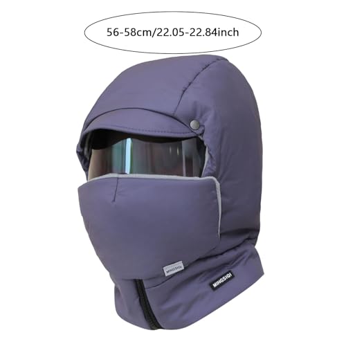 Lightweight Balaclava Hat with Brim Detachable Goggles for Hiking Orange - image 7