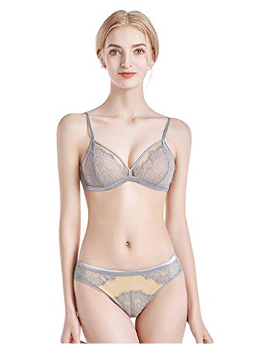 ONGASOFT Lingerie sexy et culotte pour femme en dentelle - Gris - Small Cover