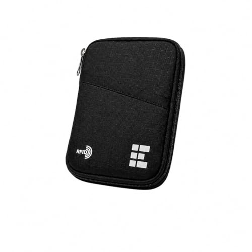 Zero Grid RFID Passport Holder & Travel Wallet, Zippered Wallet for Men & Women, Fits Passport,...