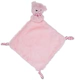 KELLY BABY Pink Bear Security Blanket with Rattle Polka Dot Accents
