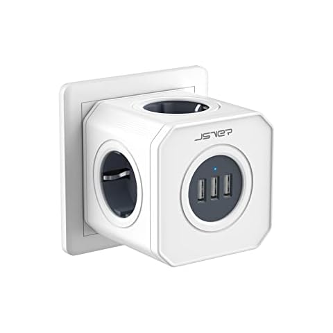 JSVER Cube Multiprise Murale 7 en 1 Cover