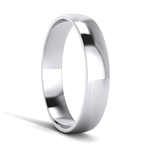 Image of Unisex Solid 14k White Rose Yellow Gold 4mm Comfort Traditional Highly Polished Wedding Ring Plain Band
