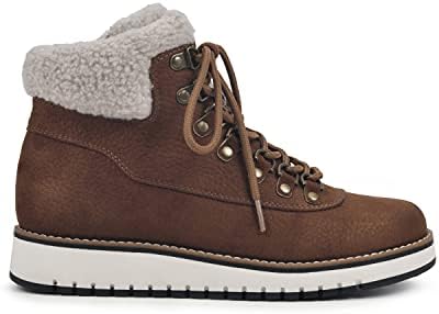 WHITE MOUNTAIN Shoes Cozy Women's Lace-up Hiker Bootie, Tobacco/Fabric, 9.5 M | Image 1