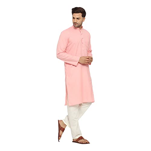 Image of ITOS365 Men Cotton Blend Kurta Pyjama Set Party Fashion Regular Ethinic Wear Indian Dress Gift for Men
