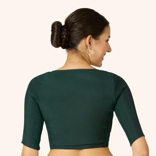 Image of Studio Shringaar Women's Cotton Stretchable (Smocked) Readymade Saree Blouse with Underarm Sweat Pads (Pack of 14 Pads)