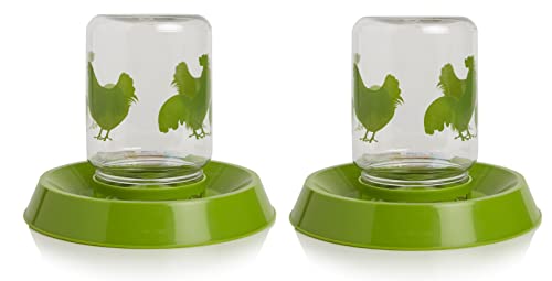 Lixit Feeder or Waterer for Chickens and Other Wildlife (64oz Pack of 2)