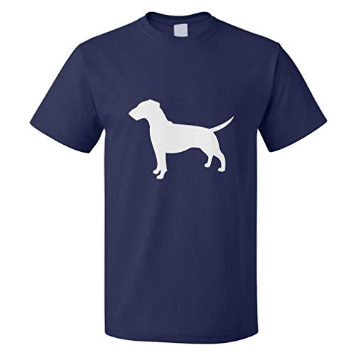 Custom Funny Graphic T Shirts for Men German Pinscher Silhouette Cotton Top Navy Design Only 2X Large
