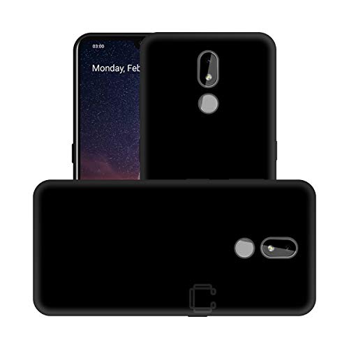 Image of Case Creation Compatible with Nokia 3.2 2019 Back case, Nokia 3.2 Slim Flexible Smart Look case with 360 Camera All Angle Protection (Pure Black)