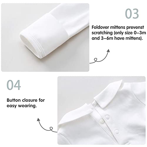 pureborn Baby Girls Boys Bodysuit Super Soft Cotton Romper 0-24 Months4