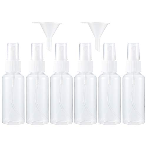 Preisvergleich Produktbild Angelikashalala 50 ml Sprühflaschen 6 Stück transparenter Kunststoff Zerstäuber feiner Nebel Kosmetik Sprühflaschen Set für Flüssigkeiten