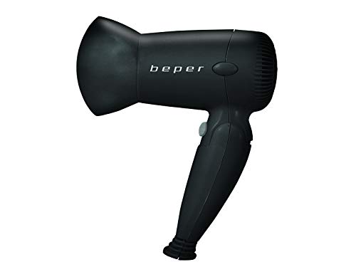 Beper 40405 - Secador De Pelo compacto De Viaje, 2 velocidad y temperatura, Chorro de aire frío, concentrador, 1200W