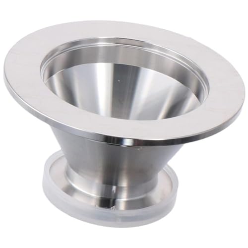 Image of Reducing Pipe Silver Durable ISO-KF Flange Tapered Pipeline KF50 to KF25 Conical Reducer Pipe Fitting