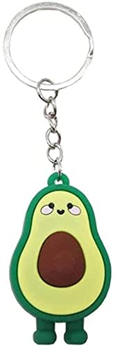 Bonito llavero de aguacate de frutas de imitación, llavero de aguacate sonriente 3D de moda, bonito diseño, plata, M