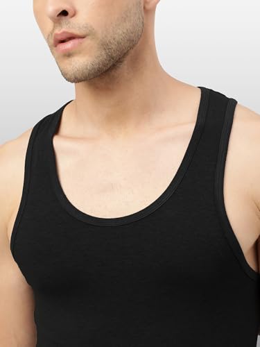 Image of Freecultr Vest for Men | Bamboo Sleeveless Super Soft Round Neck Gym Comfort Vests | Workout Regular Fit Innerwear | Breathable Sando with Long Hemline | Set of Three Pieces