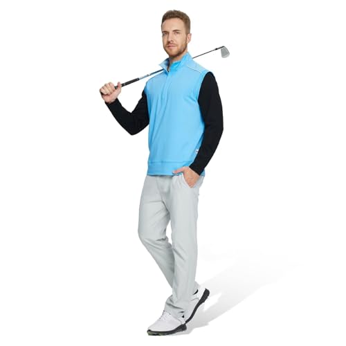 M MAELREG Golf Vests For Men Dry Fit Lightweight Moisture Wicking Performance Sports Breathable Golf 1/4 Zip Pullover Men2
