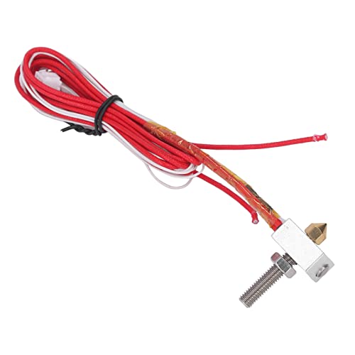 CHICIRIS Cabezal de Boquilla para Impresora 3D Extrusora Hot End MK8 de 0,4 Mm - Compatible con Anet A8 I3 - Aluminio/acero Inoxidable/latón para Ventiladores de Filamento ABS/PLA de 1,75 Mm