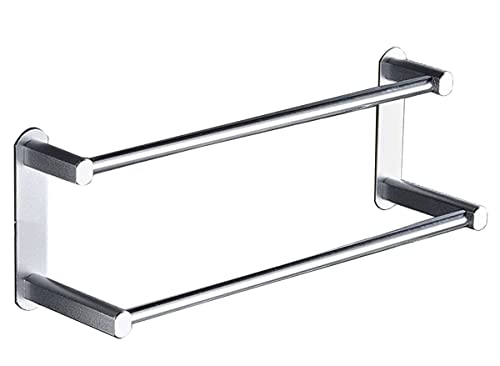 Porte-serviette de salle de bain mural double rail LWX en acier robuste