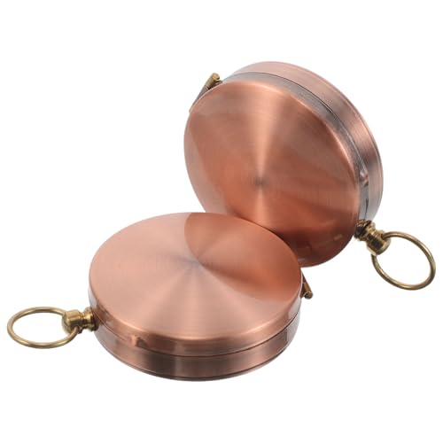 Boussole de poche vintage en cuivre résistant avec couvercle rabattable
