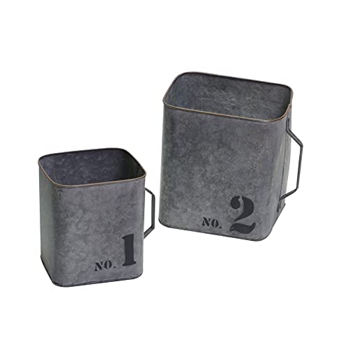 Vacchetti Giuseppe Metal Plant Pot 1-2 Grey Rectangular, Piccolo, Multicolour