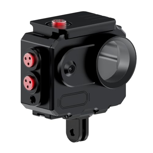 NovelGoal Waterproof Case, 80M Underwater Diving Protective Housing Shell Aluminum Alloy Compatible with go3/go3s Action Camera (with 2 Card Slot Mount Adapter)