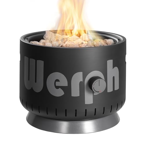 Werph 17-Inch Compact Propane Gas Fire Pit 58 000 BTU Black