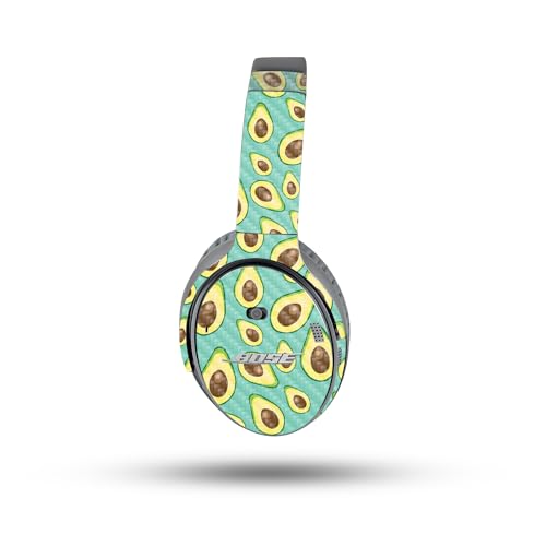 Image of MightySkins Carbon Fiber Skin Compatible with Bose QuietComfort 35 II Headphones - Seafoam Avocados | Protective, Durable Textured Carbon Fiber Finish | Easy to Apply
