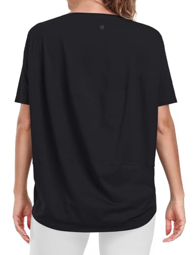 HeyNuts-Womens-Pima-Cotton-Short-Sleeve-Shirt-Boat-Neck-Loose-Fit-T-Shirts-Casual-Tops-Relaxed-Shirts