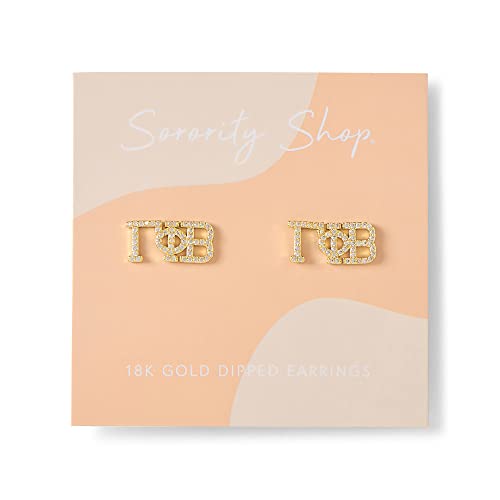 Sorority Shop Gamma Phi Beta Earrings — GPB 18K Gold Plated Sorority Gifts Earrings, Long-Lasting Gamma Phi Beta Gifts for Women2