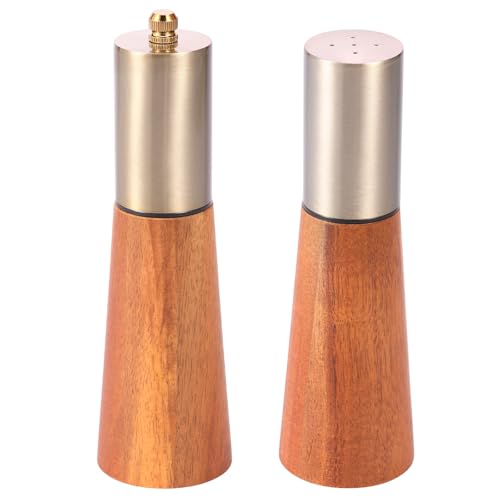 Salt and Pepper Grinder Set, 2pcs Adjustable Coarseness Coarse & Fine Salt Shakers, Refillable Salts and Pepper Mills Manual for Kitchen Picnic BBQ