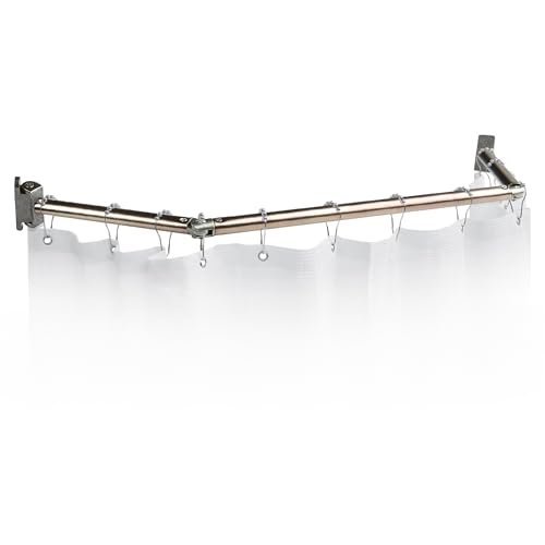 Stromberg Carlson EXT-3542S Extend-A-Shower RV Rod - Hinged Design for 35" to 40" Openings Flexible, Spacious, and Durable Shower Curtain Rod - Folding Mechanism for Compact Storage - Satin