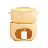 Fondue Mug Set, Heat-Resistant Ceramic Warming Bowl, Chocolate Dipping Cup, Candle-Powered Melter with Stainless Forks, Kit for Cheese Marshmallow Beverage Gathering Dinner Wedding Party Birthday