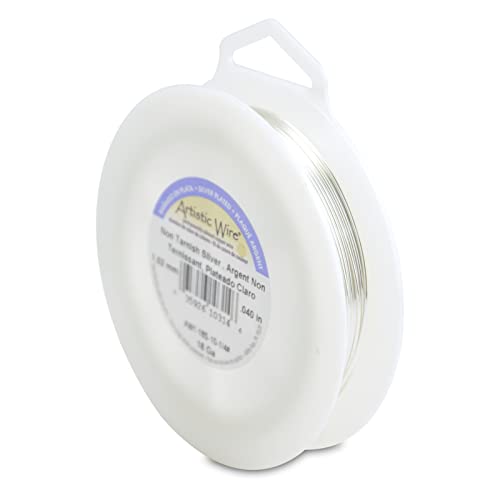 Artistic Wire Silver Plated Tarnish Resistant Colored Copper Craft Wire, 18 Gauge / 1.0 mm